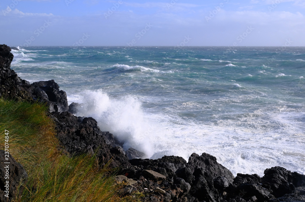 Stormy seas on Terceira Island, Azores, Portugal