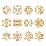 Snowflakes icon collection. Graphic vector modern ornament.