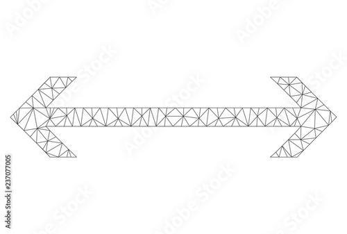 Mesh vector horizontal flip on a white background. Polygonal wireframe dark gray horizontal flip in lowpoly style with combined triangles, dots and lines.
