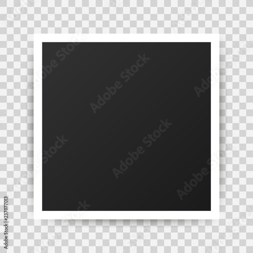 Vector Photo frame mockup design. Realistic photograph with blank space for your image. Vector illustration.