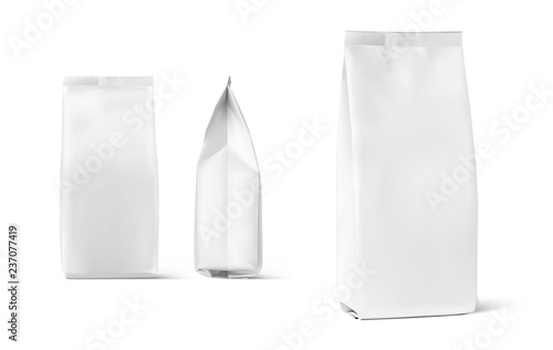 Set of mockup bags isolated on white background. Vector illustration. Can be use for your design, presentation, promo, ad. EPS10.