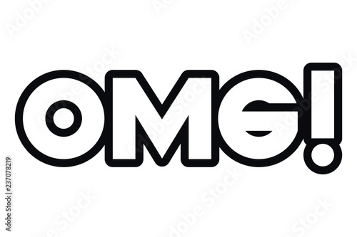 omg comic words isolated icon