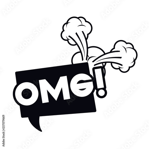 omg comic words in speech bubble isolated icon