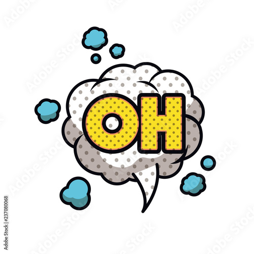 oh comic words in speech bubble isolated icon