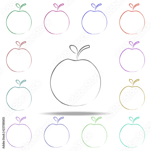 an Apple icon. Elements of Creative idea in multi color style icons. Simple icon for websites, web design, mobile app, info graphics