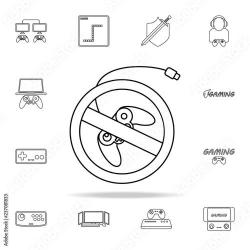 ban on a game console icon. gaming icons universal set for web and mobile