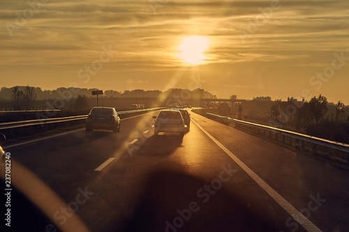 Fotografia Driving in sunset