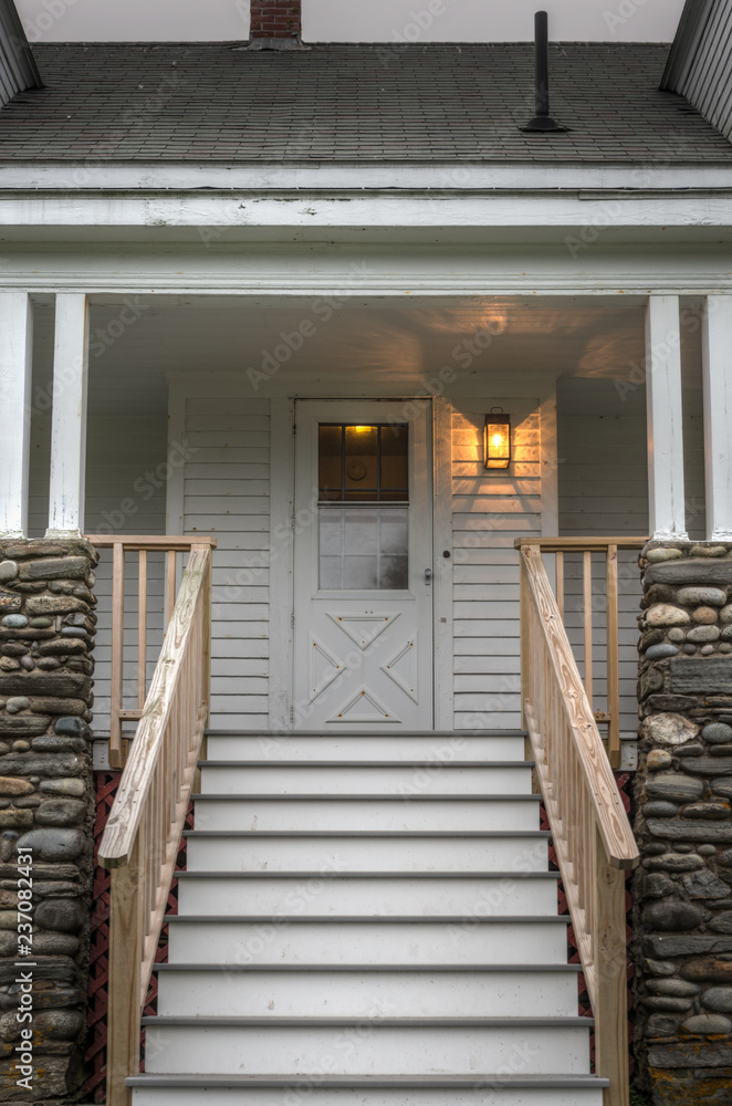 Pemaquid Point Keepers House Steps and Front Door Pemaquid Point Keepers House Steps and Front Door