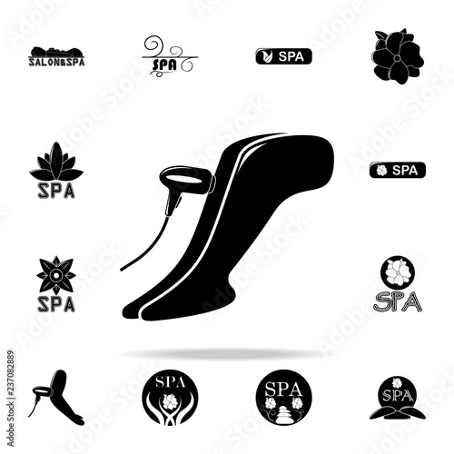 hair removal on the legs illustration icon. Spa icons universal set for web and mobile