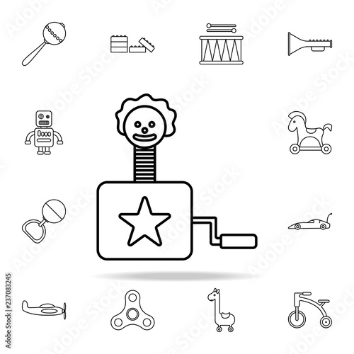 clown in the box line icon. toys icons universal set for web and mobile