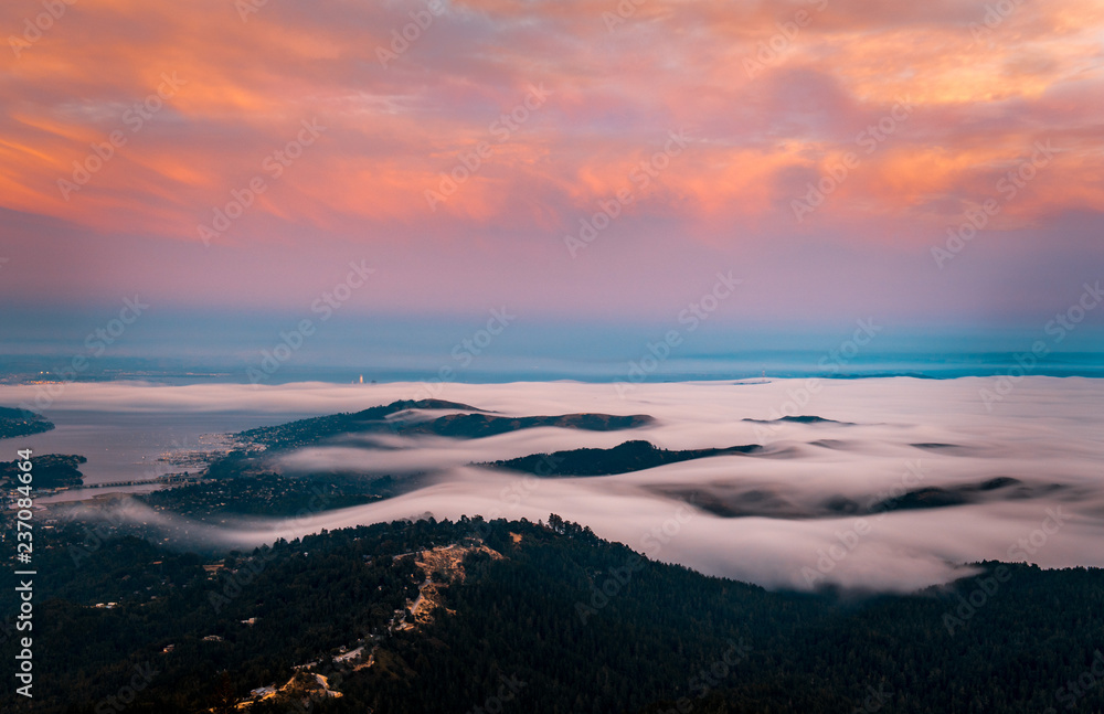 Foggy Sunset over the Bay Area