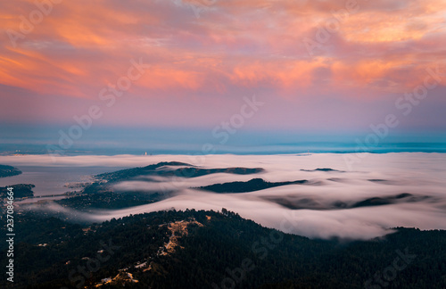 Foggy Sunset over the Bay Area