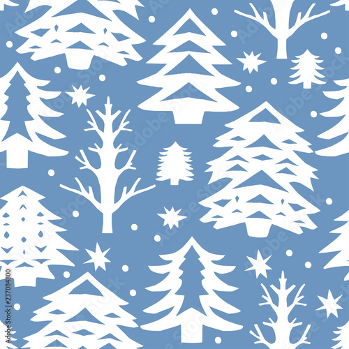 Christmas cut out seamless pattern.