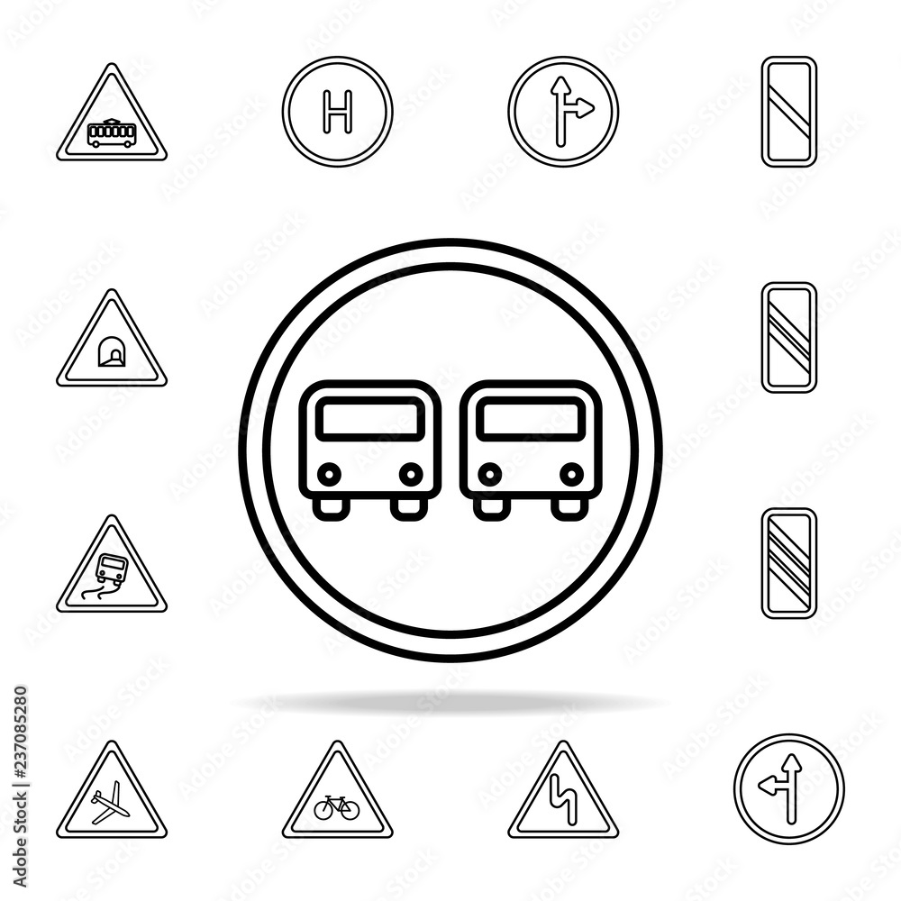Overtaking prohibited icon. road sign icons universal set for web and mobile