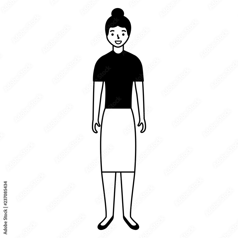 woman standing character white background woman standing character white background