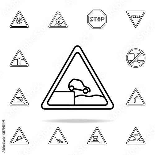 sign Departure to the embankment icon. road sign icons universal set for web and mobile
