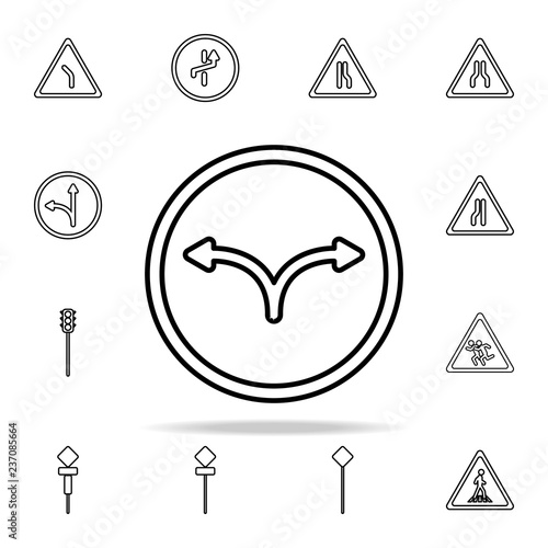 bifurcation sign icon. road sign icons universal set for web and mobile