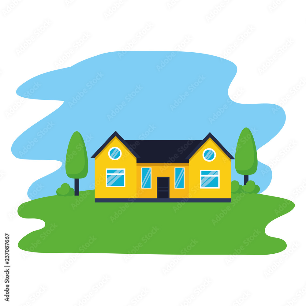 house tree garden exterior scene house tree garden exterior scene