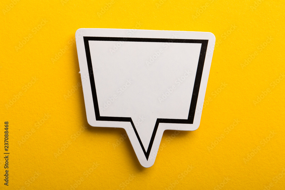 Speech Bubble Isolated On Yellow Background Speech Bubble Isolated On Yellow Background