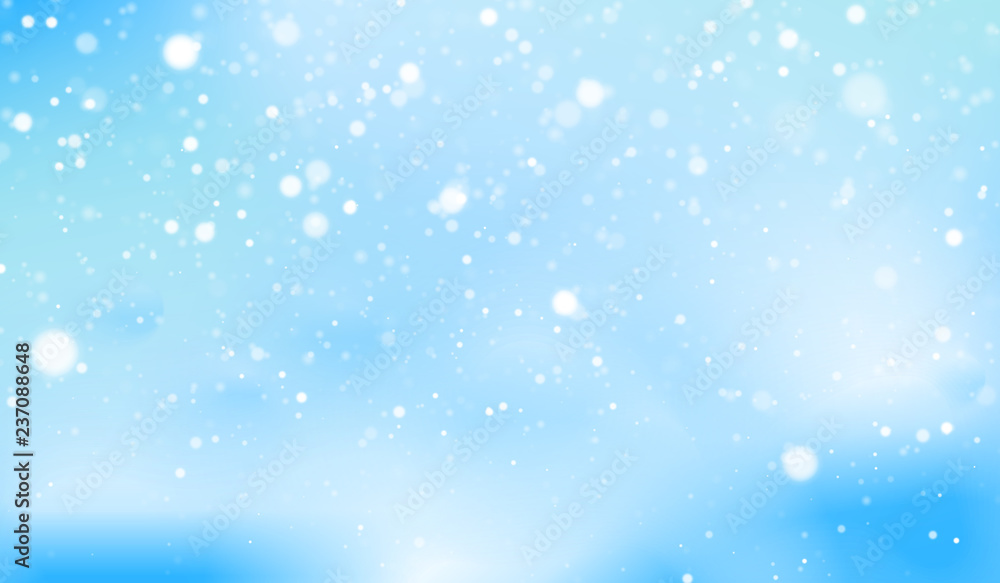 Winter blue background with snowflakes. Vector Illustration.
