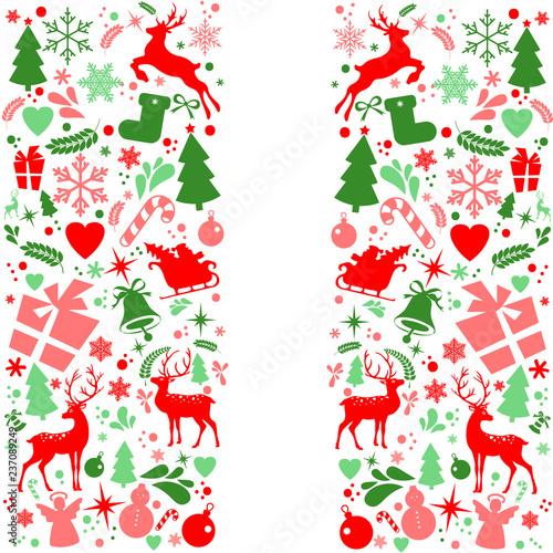 Merry Christmas and New Year decorations elements seamless pattern border  Christmas backgrounds and wrapping paper. Vector file