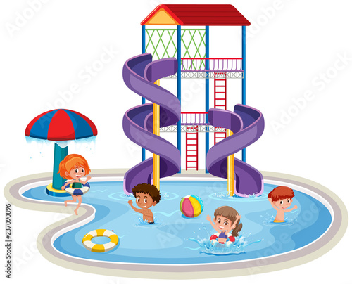 Children at a waterpark