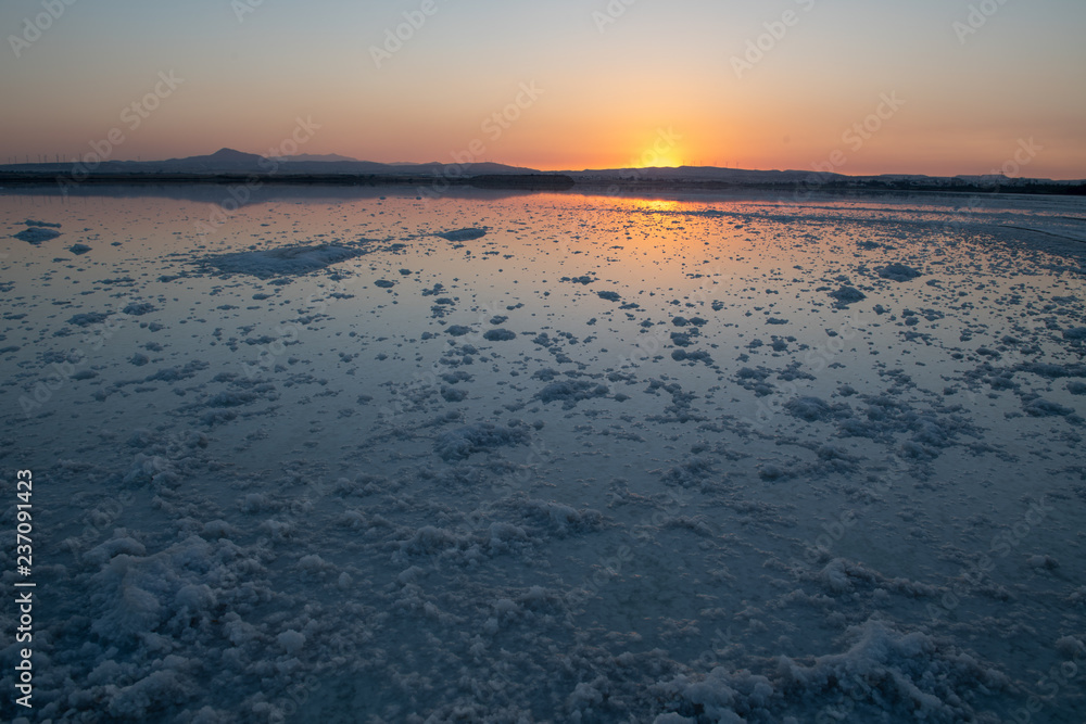 Sunset at Larnaca's Salt Lake, Cyprus