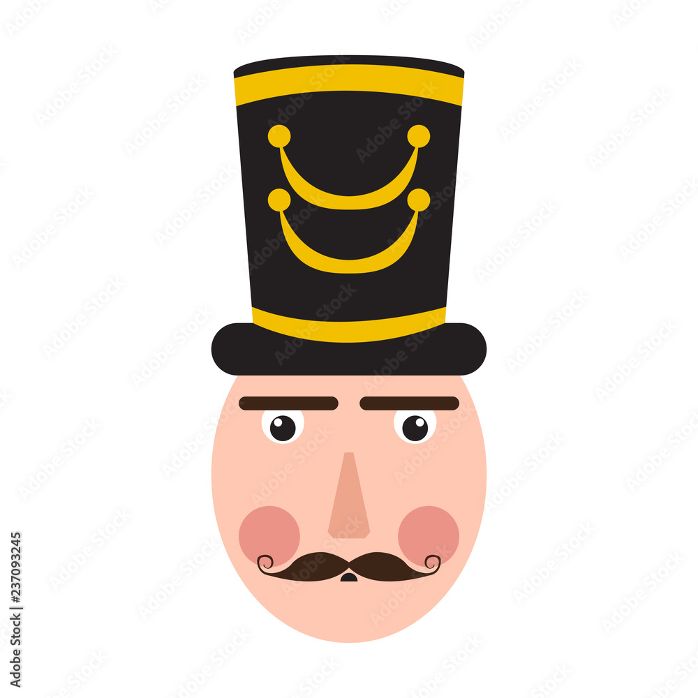Isolated cute nutcracker soldier avatar. Vector illustration design Isolated cute nutcracker soldier avatar. Vector illustration design