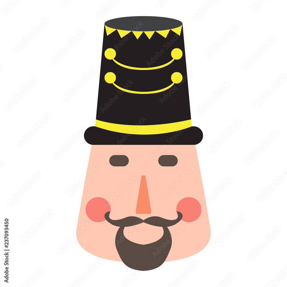 Isolated cute nutcracker soldier avatar. Vector illustration design Isolated cute nutcracker soldier avatar. Vector illustration design