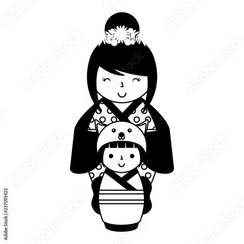 cute kokeshi dolls