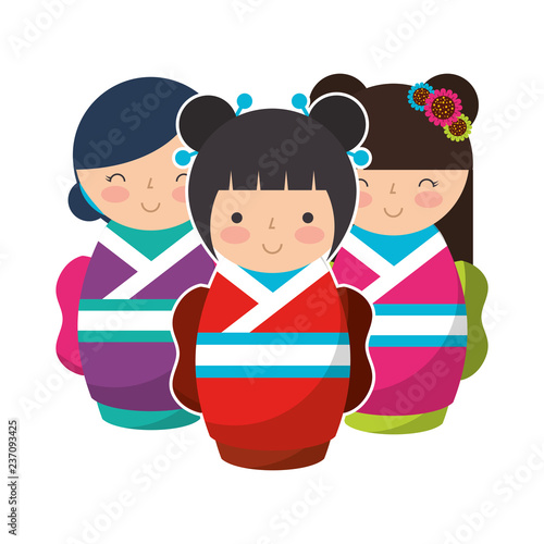 cute kokeshi dolls