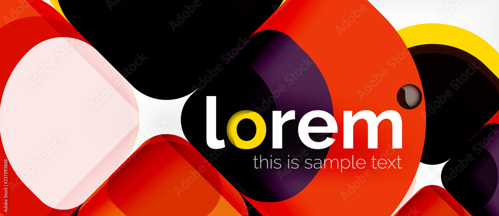 Round triangles geometric shapes composition Round triangles geometric shapes composition