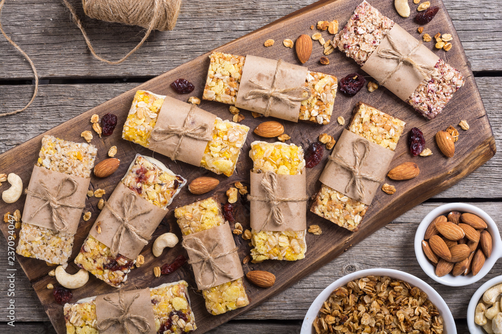 Healthy homemade snacks breakfast . Granola bars Healthy homemade snacks breakfast . Granola bars