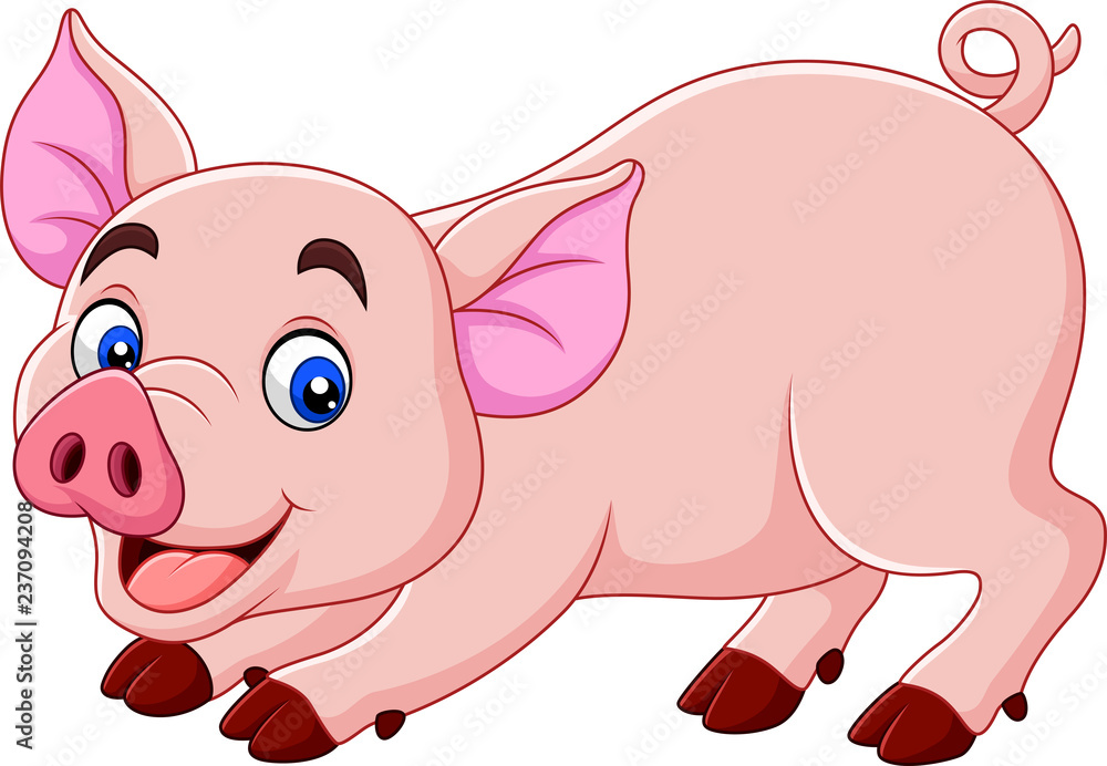 Cute pig cartoon Stock Vector | Adobe Stock