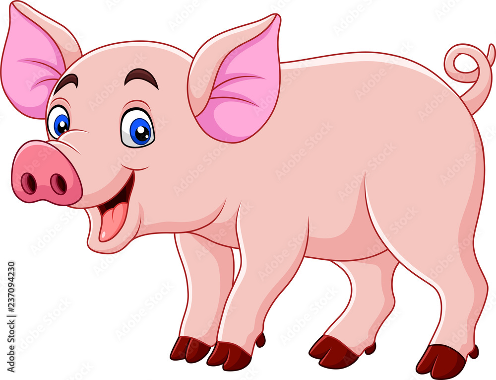 Smiling pig cartoon
