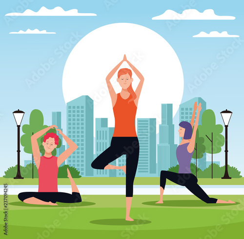people doing yoga