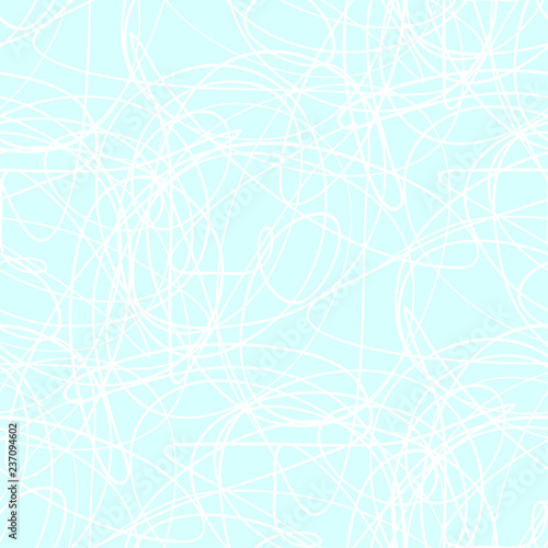 Chaos tangle pattern. Wavy background. Hand drawn waves. Seamless tangled wallpaper. Stripe texture with many lines. Print for banners, flyers or posters. Line art