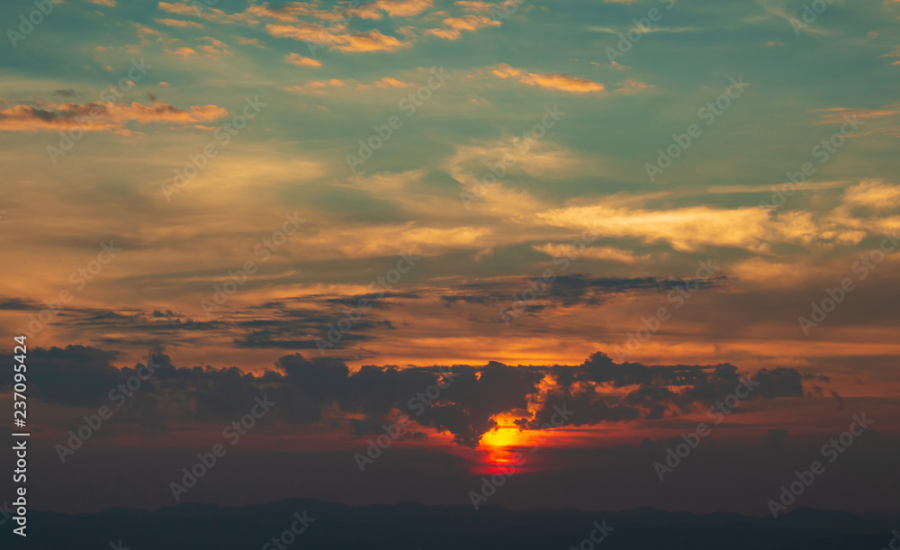 Sunrise at doi samer dao Sri Nan National Park thailand