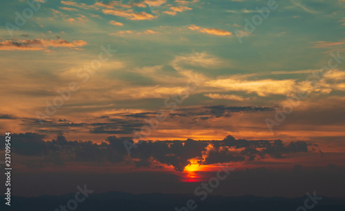 Sunrise at doi samer dao Sri Nan National Park thailand