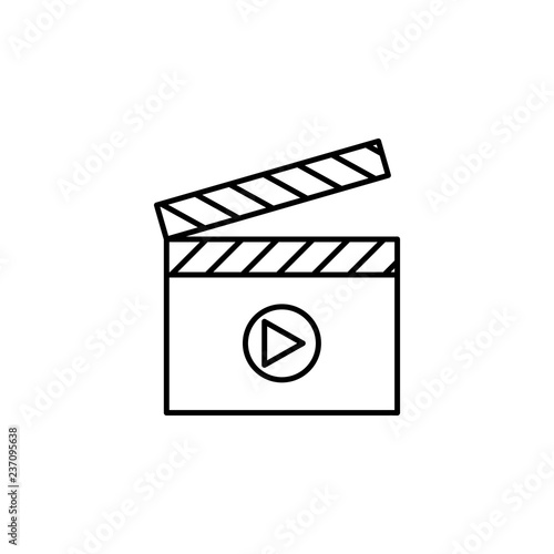 director cracker icon. Element of video products outline icon for mobile concept and web apps. Thin line director cracker icon can be used for web and mobile