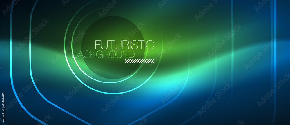 Neon glowing lines, magic energy space blue light concept, abstract background wallpaper design Neon glowing lines, magic energy space blue light concept, abstract background wallpaper design