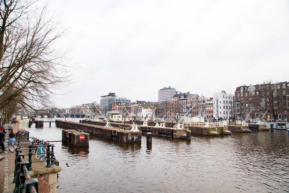 Fototapeta premium Cityscape of Amsterdam,Holland