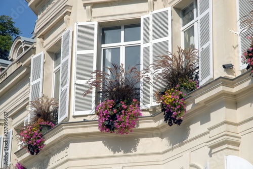 Ville d'Epernay, jolie façade fleuri du centre ville, département de la Marne, France