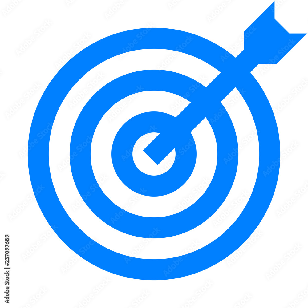 Target sign - blue transparent with dart, isolated - vector Target sign - blue transparent with dart, isolated - vector