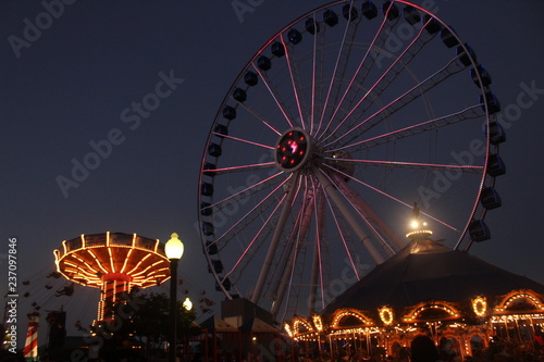 Navy Pier en Chicago en la noche  EUA - Navy Pier Chicago  USA