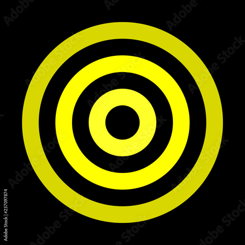 Target sign - yellow shades simple transparent, isolated - vector