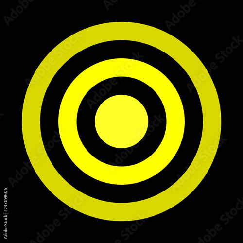 Target sign - yellow shades simple transparent, isolated - vector