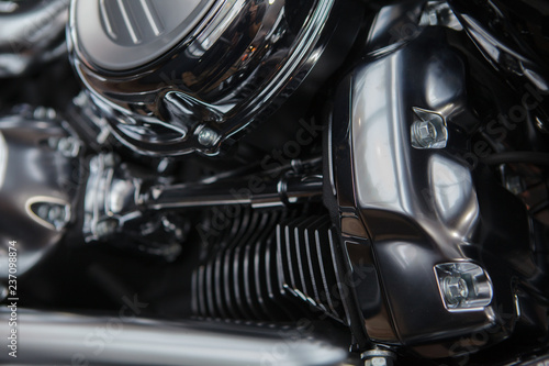A motorcycle engine close up detail background
