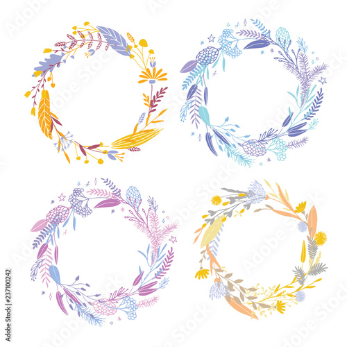 Floral round frames.