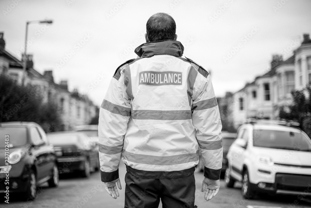 Portrait of a male paramedic in uniform Portrait of a male paramedic in uniform